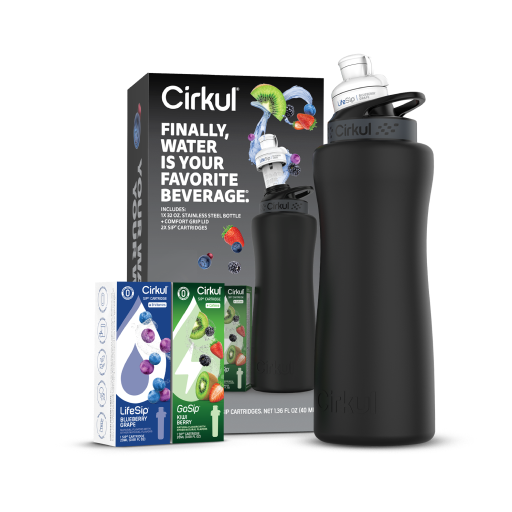 32oz. Matte Black Stainless Steel Bottle Starter Kit H0